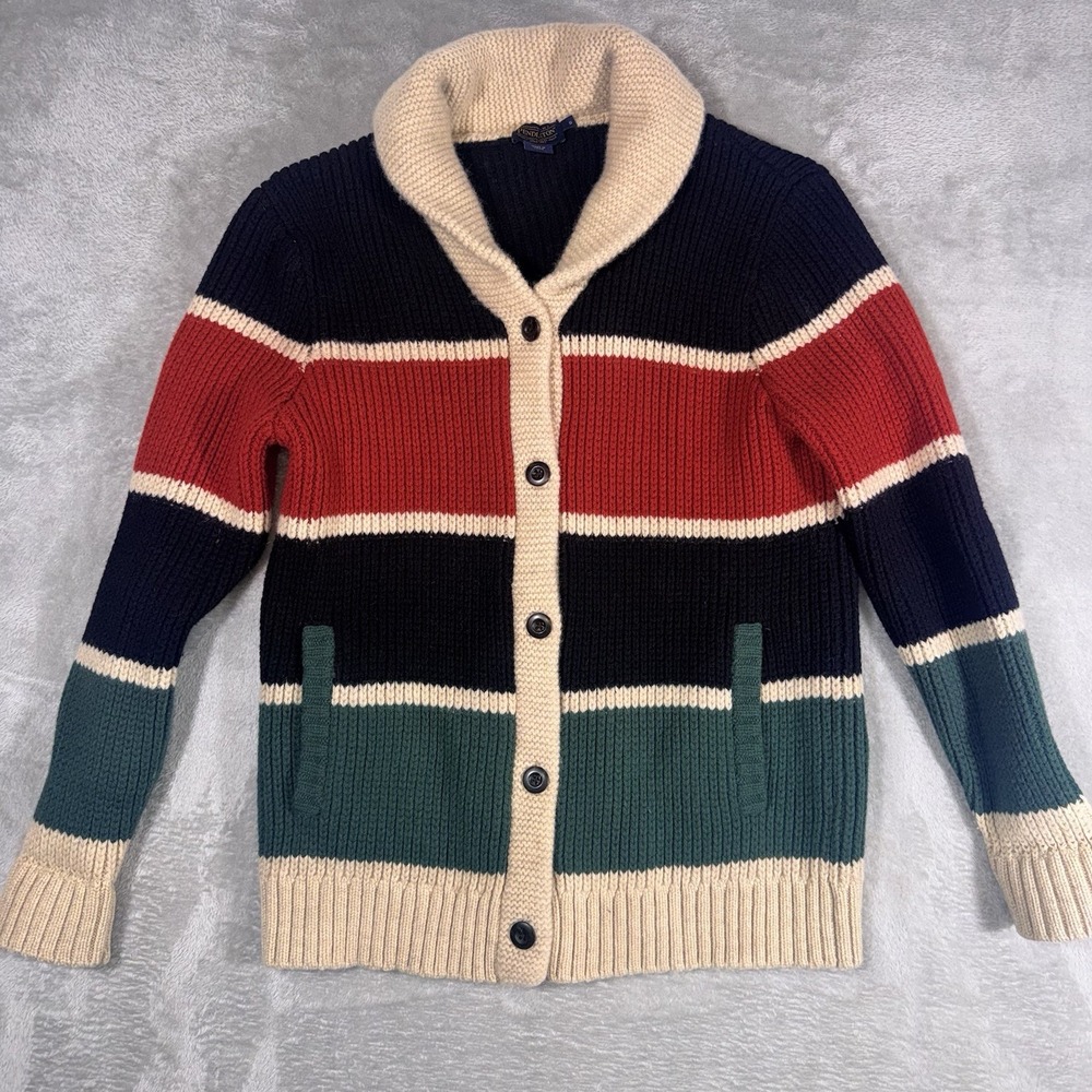 Pendleton Women's Small Ranger Stripe Lambswool Cardigan Shawl Collar Sweater